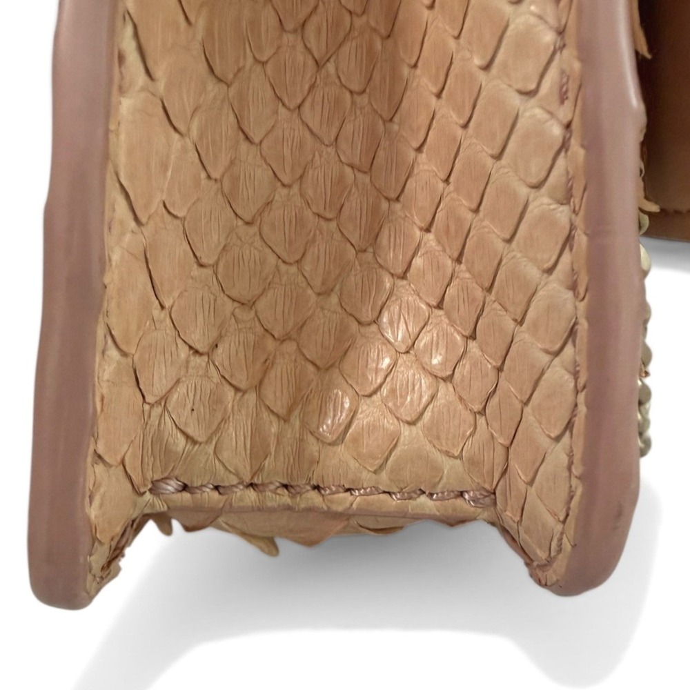 Versace Medusa Python Wallet On Chain Crossbody Bag Nude Peach WOC - Picture 5 of 16